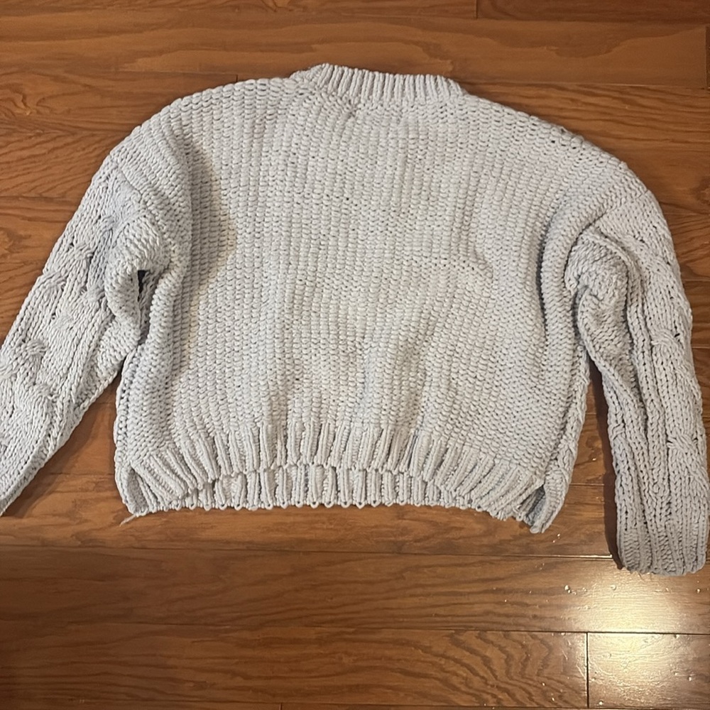 Gray Cable Knit Sweater - Picture 3 of 3